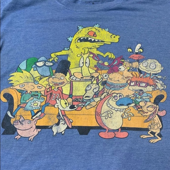 Nickelodeon T-Shirt Nicktoons Characters Print Short Sleeve Round Neck - Picture 2 of 5